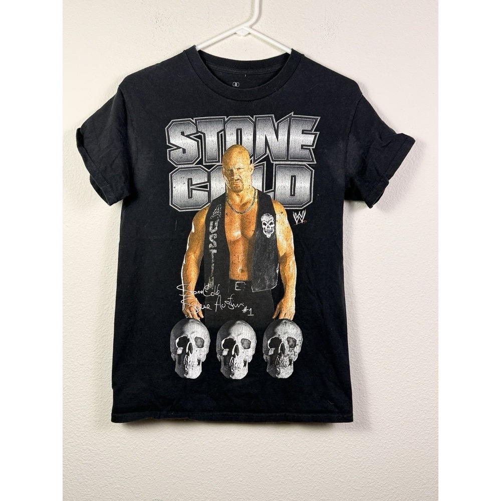 WWE Stone Cold Steve Austin T-Shirt Men's Black Sz  S Wrestling‎ VTG 90s Style